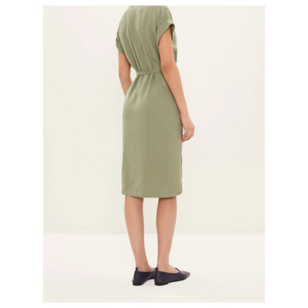 Frank & Oak Textured Camp Collar Midi Shirt Dress Button Down Up Front Casual XL - Picture 4 of 14